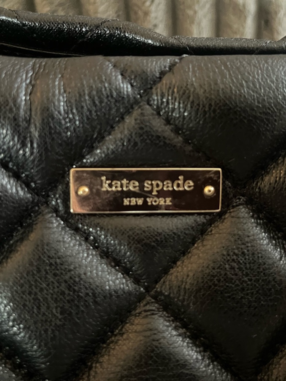 kate spade Black Quilted Shoulder Bag with Gold Chain Handles - Picture 2 of 10